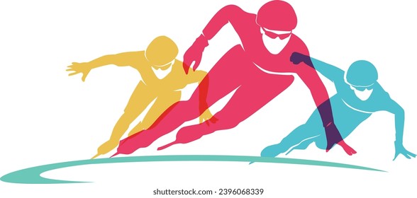 Attractive editable vector speed skating in action design great for your design resources print and other