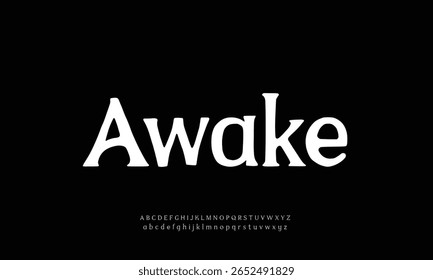 Attractive elegant Awake Free Regular serif alphabet display font vector with ligature style
