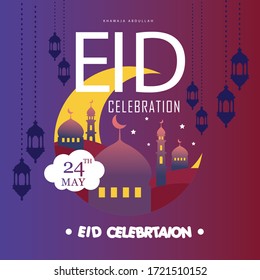 Attractive and Elegant Eid Celebration Card