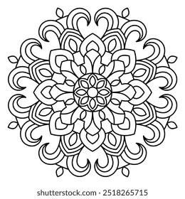 design de mandala atraente e elegante para livro de coloração, design de tatuagem e hena, design de mandala para adultos e crianças livro de coloração
