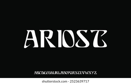 Attractive elegant serif alphabet display font vector with ligature style