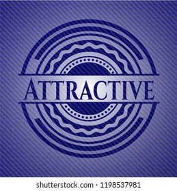Attractive emblem with denim texture