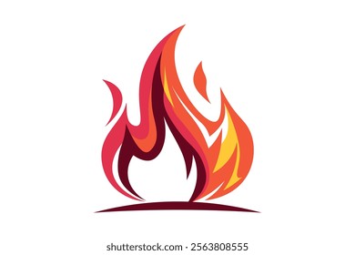 Attractive Fire Hot Heat Flame Burn Vector Graphic for Restaurant Branding, Fire flame, Burning fire, Blazing, Fire graphic, Heat illustration, Creative flames, Flame shape