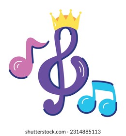 Attractive flat sticker of music lyrics