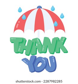 Attractive flat sticker of rain umbrella 