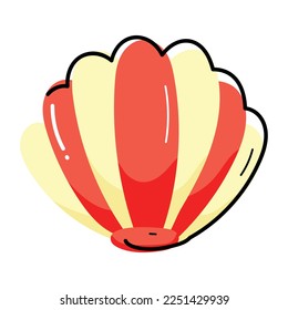 Una pegatina plana atractiva de los mariscos
