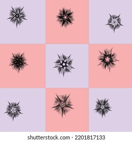attractive flowers with abstract art