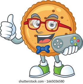 An attractive gamer peanut butter cookies cartoon character design