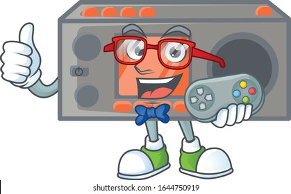 An attractive gamer radio transceiver cartoon character design
