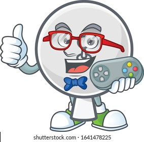 An attractive gamer satellite dish cartoon character design