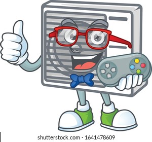 An attractive gamer split air conditioner cartoon character design