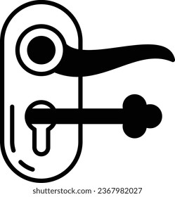 Attractive Gate Handlesets vector color icon design, Handyman Services symbol, House Repairing sign, Civil Engineering and Building Contractor stock illustration, Door Handle with Keys concept
