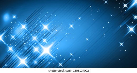 Attractive glittering effect on blue banner background