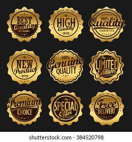 attractive golden label collection set for retail usage