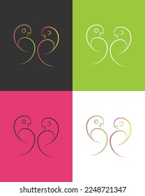 Attractive Golden Ratio Logo love birds.