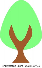 Attractive green and brown color tree, This image can use for icon and sign or symbol.