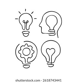 Mão atraente desenhada Doodle negócio e ideias Elementos Ilustração de vetor