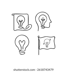 Mão atraente desenhada Doodle negócio e ideias Elementos Ilustração de vetor