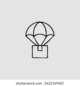 Elementos de entrega de Doodle dibujados a mano atractivos Ilustración vectorial