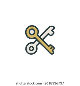 Attractive Hand Drawn Doodle Keys Elements Vector Illustration	
