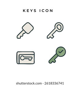 Attractive Hand Drawn Doodle Keys Elements Vector Illustration	