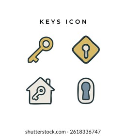 Attractive Hand Drawn Doodle Keys Elements Vector Illustration	