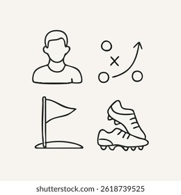 Attractive Hand Drawn Doodle Soccer Elements Vector Illustration