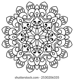 attractive hand drawn mandala design for adults and kids coloring book, mandala art for henna, wall art and tattoo design
