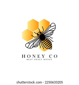 attractive honey bee logo design