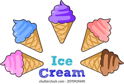 Attractive ice cream vector design. This image can use wallpaper, poster, symbol, sign and icon.   