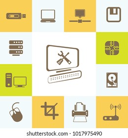 Attractive Icon Set of Computer & Hardware. Eps-10.