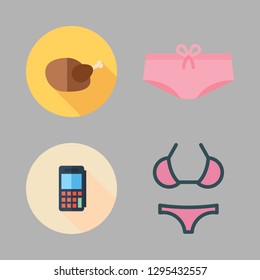 attractive icon set. vector set about panties, bikini, atm and without icons set.
