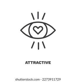 attractive icon. Thin line attractive icon from startup and strategy collection. Outline vector isolated on white background. Editable attractive symbol can be used web and mobile