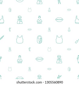 attractive icons pattern seamless white background. Included editable line Casino girl, magnet, dancing woman, Casino boy, sport bra icons. attractive icons for web and mobile.
