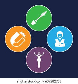 Attractive icons set. set of 4 attractive filled icons such as mascara, casino boy, dancing woman