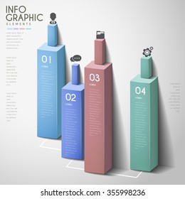 attractive infographic design with 3d bar elements