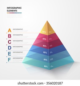 attractive infographic design with 3d colorful triangle elements