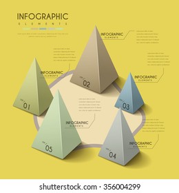 attractive infographic design with 3d pyramid elements