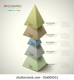 attractive infographic design with 3d triangles elements