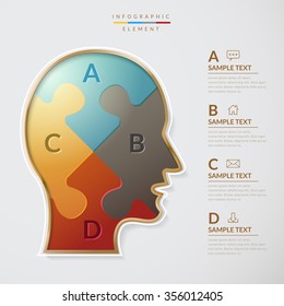 attractive infographic design with human head elements