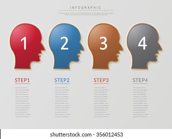 attractive infographic design with human head elements