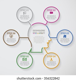attractive infographic design with human head elements