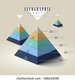 attractive infographic template design with pyramid elements