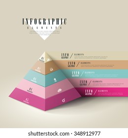 attractive infographic template design with pyramid elements