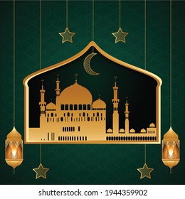 Attractive Islamic background design for Ramadan Kareem and Eid design needs.