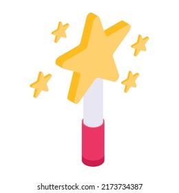 An attractive isometric icon of star wand 