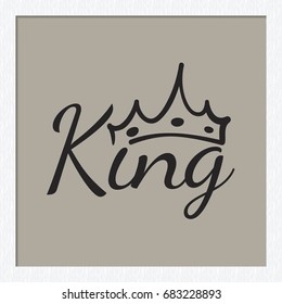 Attractive King Inscription Crown Vector Fashion Stock Vector (royalty 