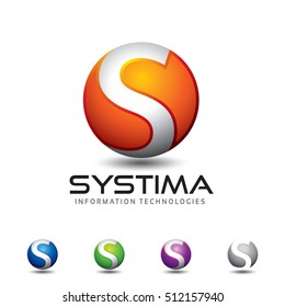 Un atractivo símbolo del logotipo vectorial de la letra S.