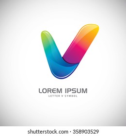 Un atractivo símbolo del logotipo vectorial Carta V.