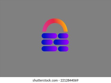 Attractive lock logo with gradient color